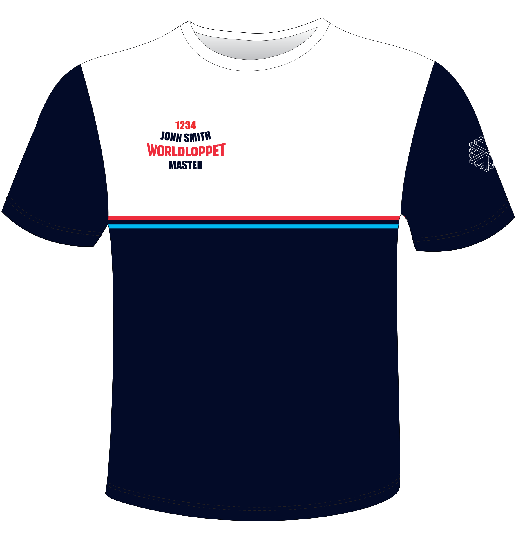 Master t-shirt white/navy - Worldloppet